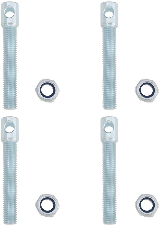 Punt di sicurezza 90mm di lunghezza - 4 pezzi - M12 viti - Spille di sicurezza - Acciaio di carbonio - Anticorrosivo galvanizzato - Bevande a vite