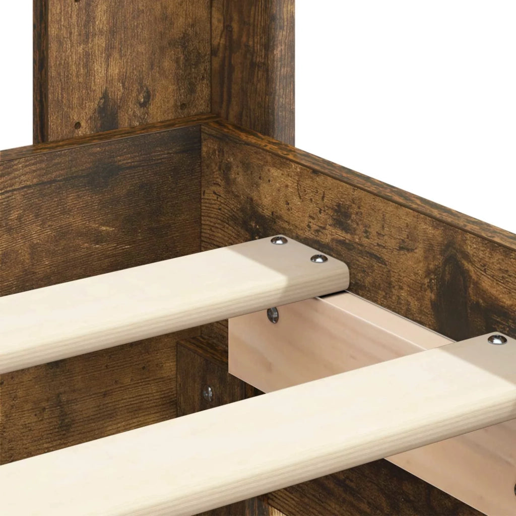 Struttura del letto con stoccaggio e testata Rovere Fumo 3414303