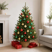Set di Palline di Natale 100 pz Rosso, oro e verde 4 cm 42050634