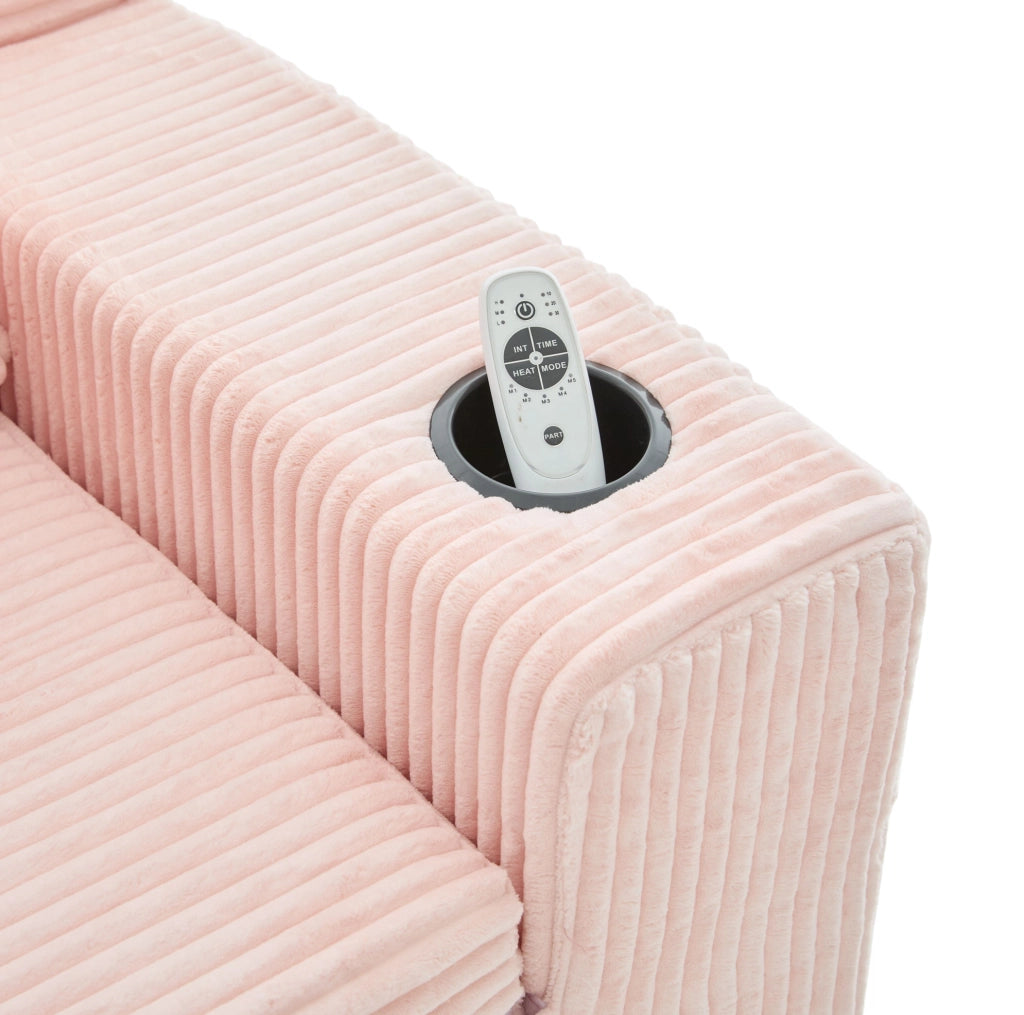 DIVANO Modulare da Pavimento 2 Posti 172x87x64 cm Velluto a Coste Rosa