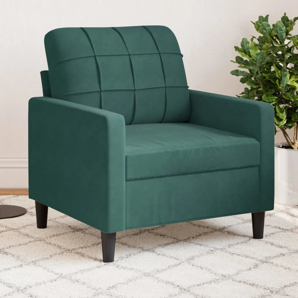 Poltrona Verde Scuro 60 cm Velluto 4007606