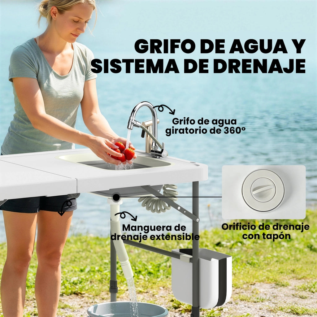 Tavolo da Pesca Pieghevole Regolabile ¨C Zephmum ¨C Grigio 120x60x90