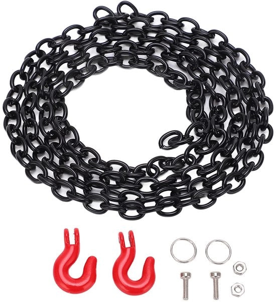Catena di accoppiamento in lega di alluminio - 79 cm Lunghezza - Aspetto realistico - Adatto per SCX10 - Resistente alla corrosione - Accessorio attraente - Catena RC