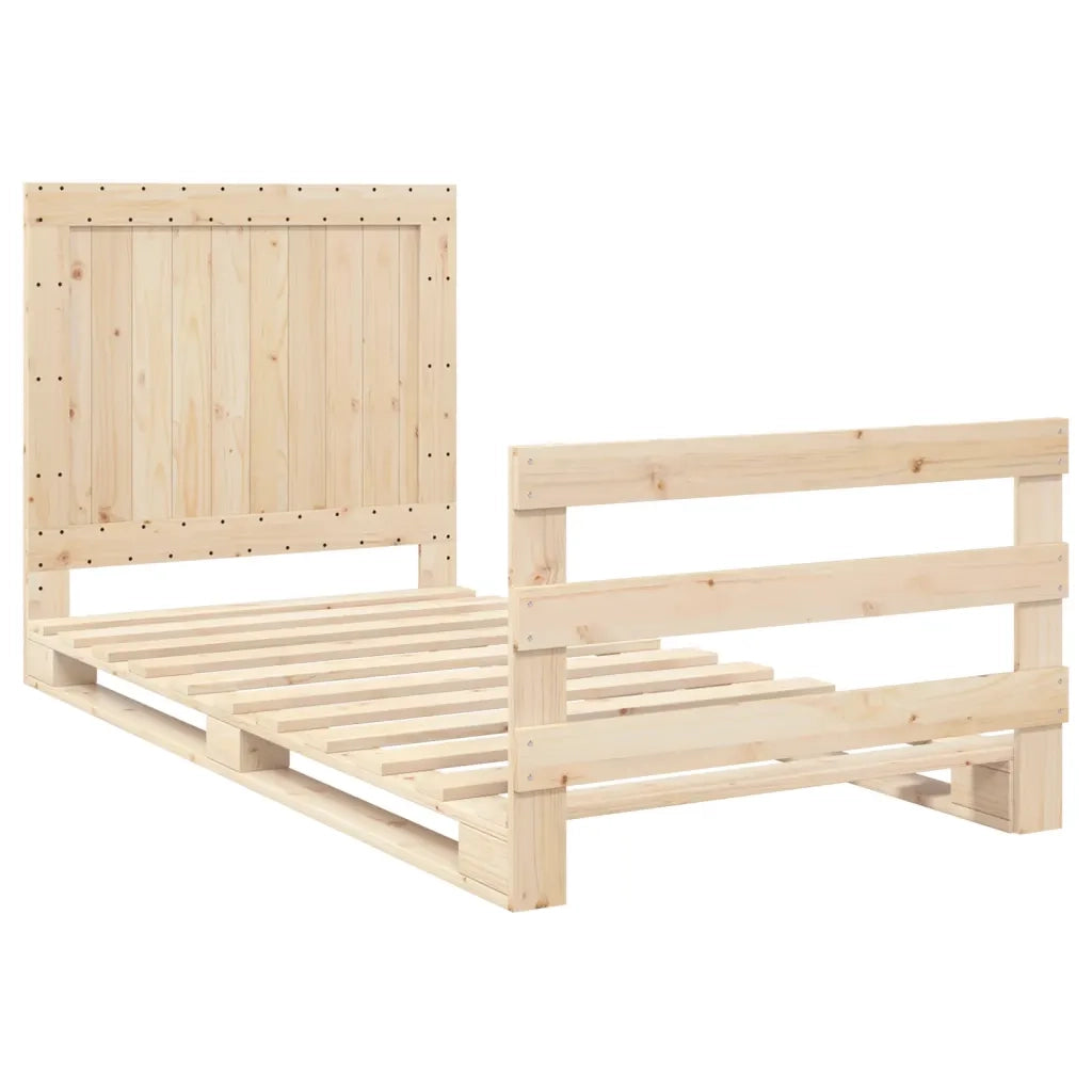 Giroletto con Testiera 100x200 cm Legno Massello di Pino