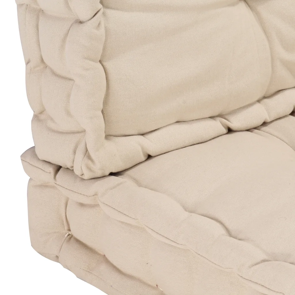 Cuscini per Pallet e Pavimento 2 pz in Cotone Beige 3053637