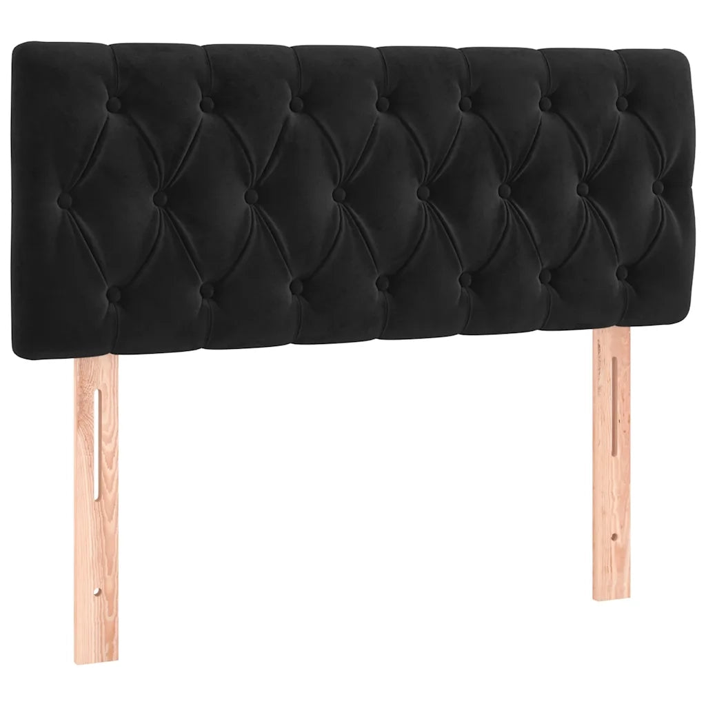 Giroletto a Molle con Materasso-Struttura Letto Nero 90x200 cm in Velluto 192124