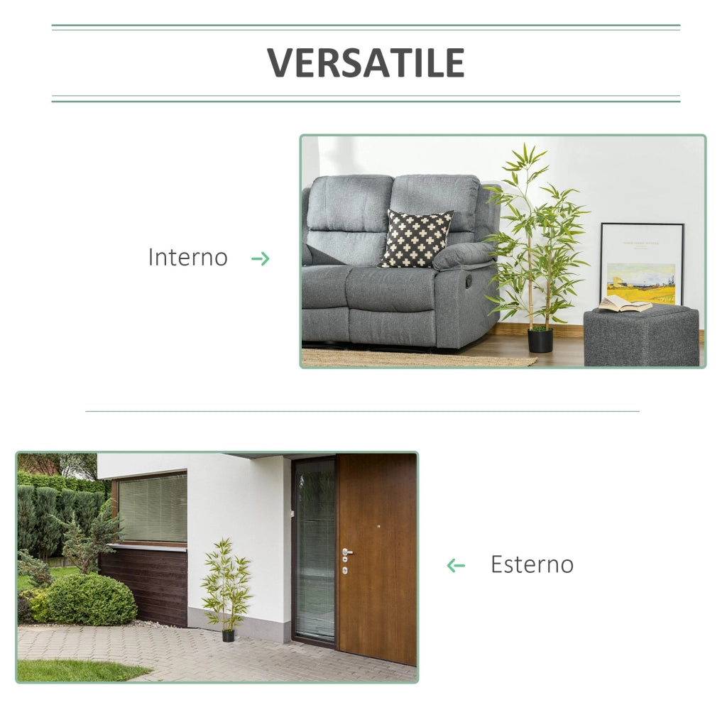 Pianta Artificiale di Bambù H120 cm con Vaso Verde