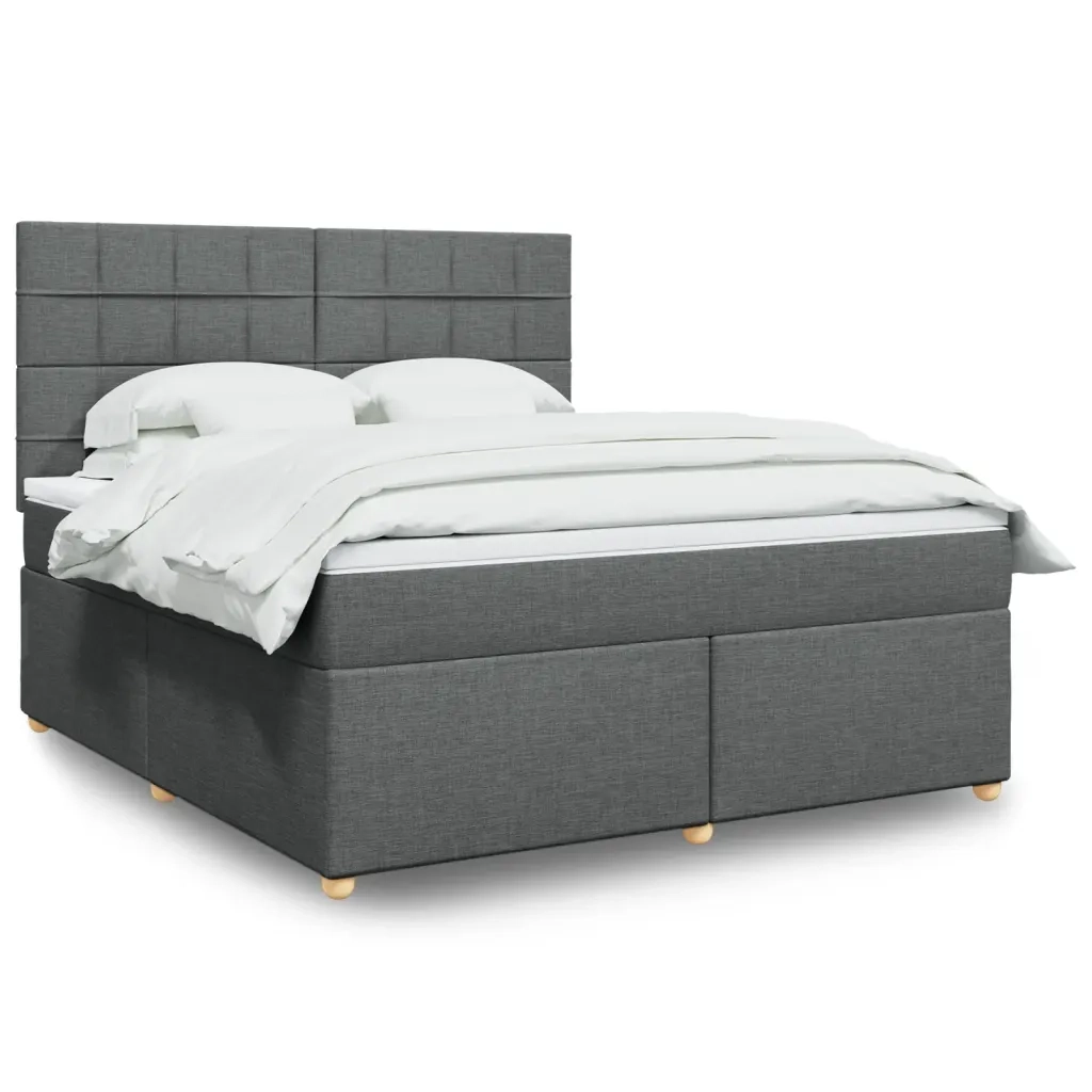 Giroletto a Molle con Materasso Grigio Scuro 180x200 cm Tessuto 3291360