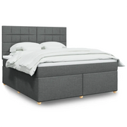Giroletto a Molle con Materasso Grigio Scuro 180x200 cm Tessuto 3291360