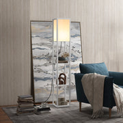 Lampada da Terra con Mensole ¨C zephmum ¨C Bianco MDF 26x26x160cm