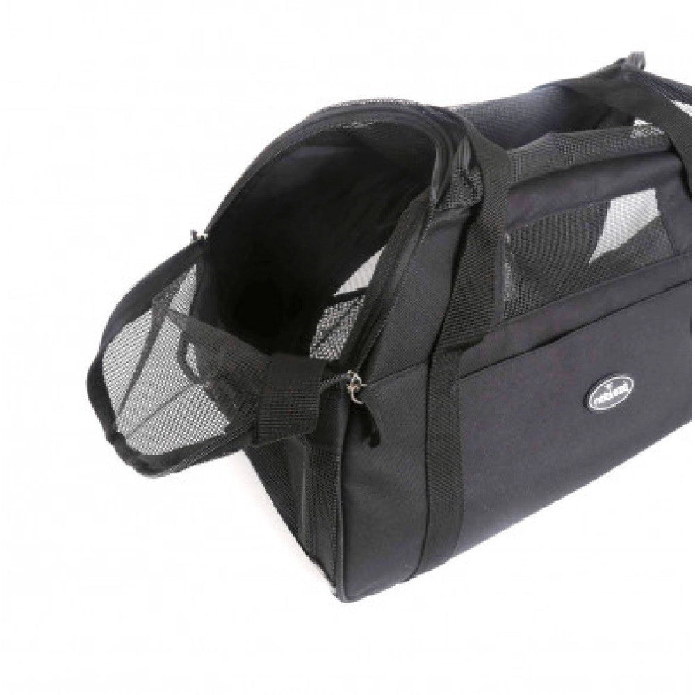 Trade Shop - Borsa Trasportino Animali Nobleza Con Prese D'aria 42 X 20 X 29 Cm Taglia M - Nero