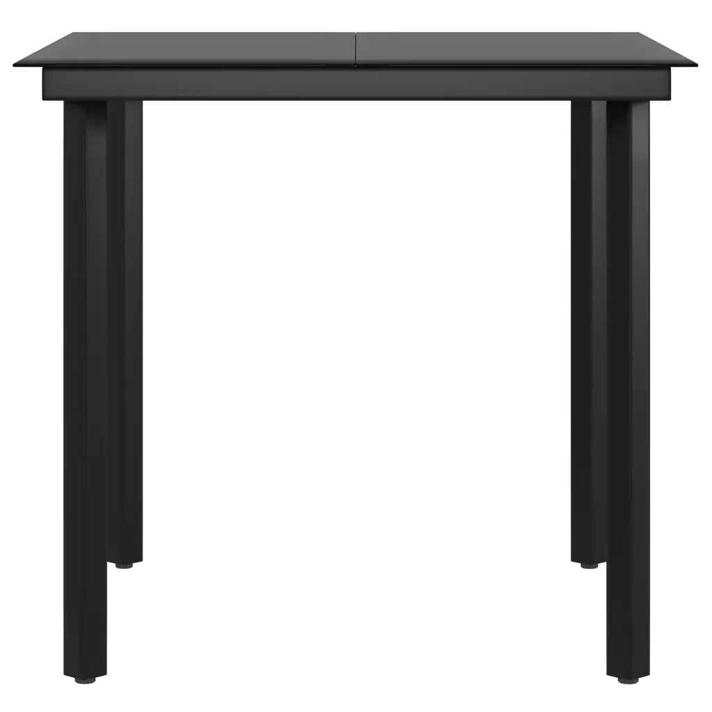 Set da Pranzo da Giardino 3 pz con Cuscini Grigio e Nero 3099287