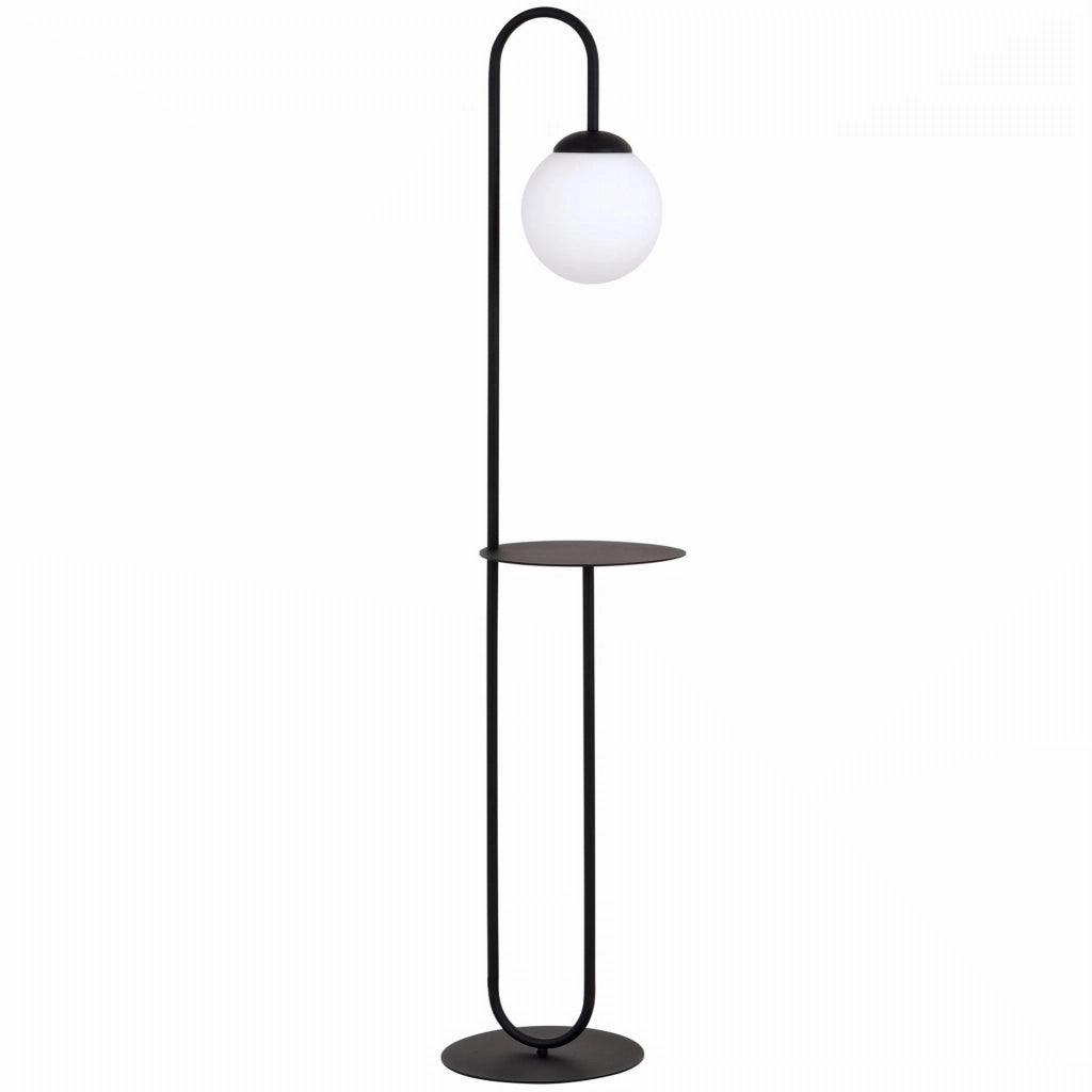 Lampada da terra con tavolino Emibig BARI E14 nera