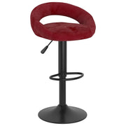 Sgabelli da Bar 2 pz Rosso Vino in Velluto 333275