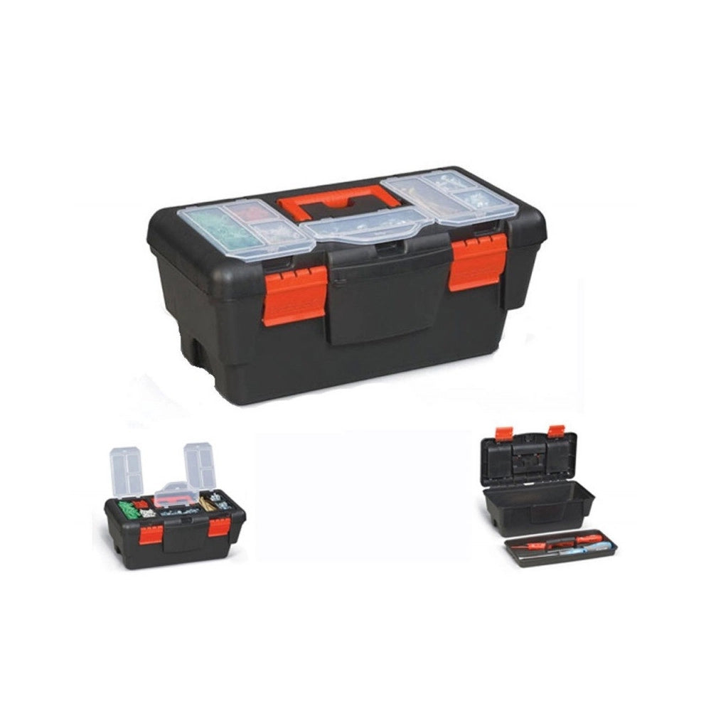 Trade Shop - Cassetta Portautensili 9 Scomparti In Plastica Valigetta Attrezzi Minuterie 38cm -