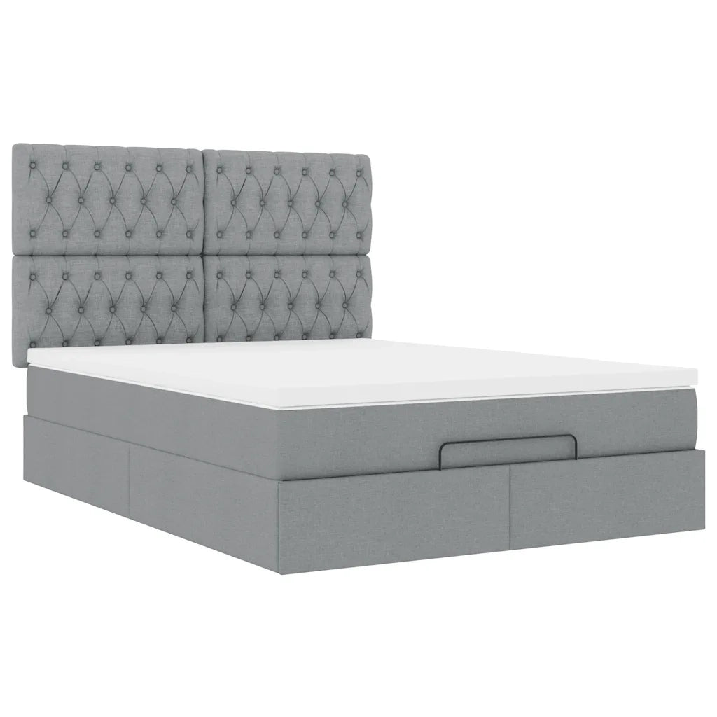 Struttura Letto Pouf con Materasso 140x190 cm in Tessuto 3314086