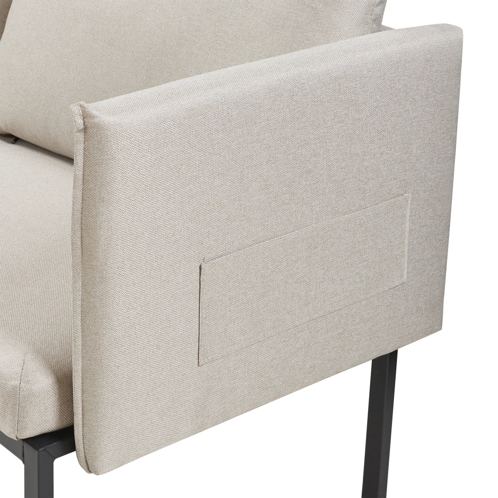 Divano a 2 Posti Kamar Imbottito con Cuscini - Beige [en.casa]