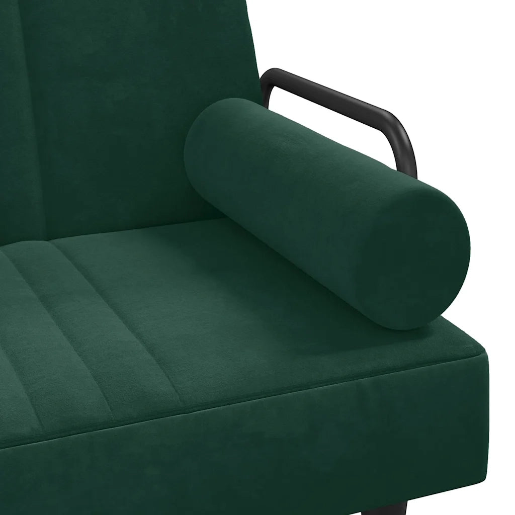 Divano letto | Sof¨¤ letto | Letto singolo con Braccioli Verde Scuro in Velluto