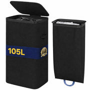 Cesto Biancheria Sporca 42x32x67cm Sacco Estraibile Portabiancheria 105L Nero