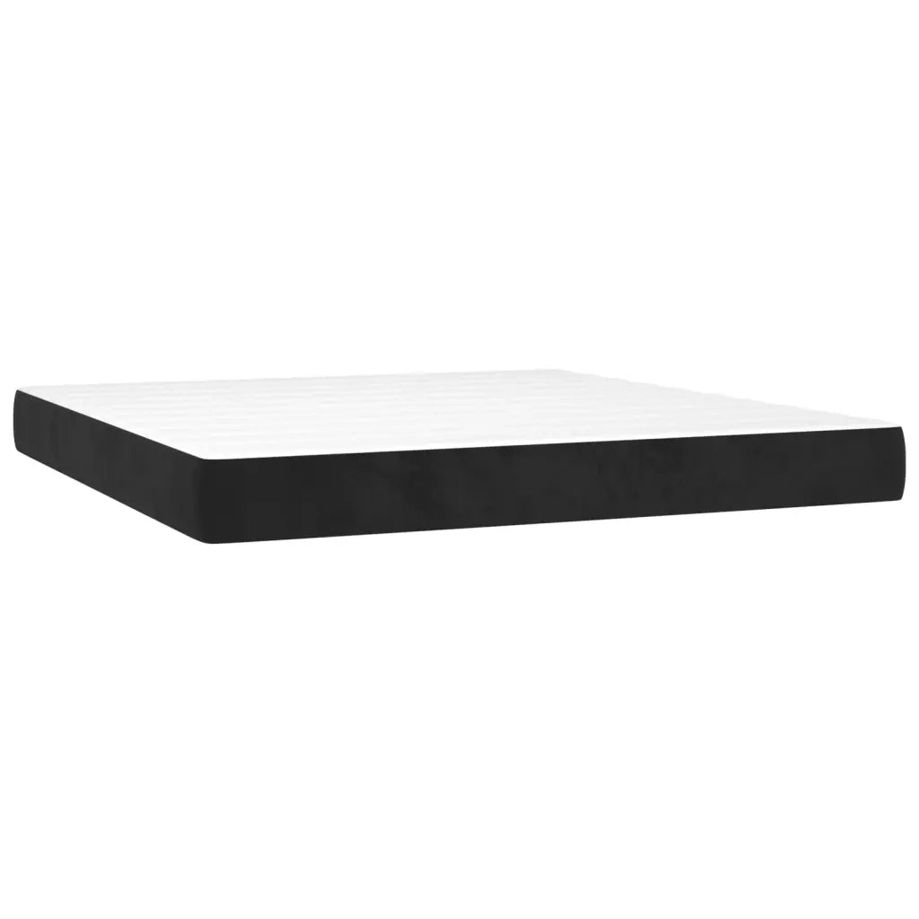 Giroletto a Molle con Materasso Nero 180x200 cm in Velluto 3142979
