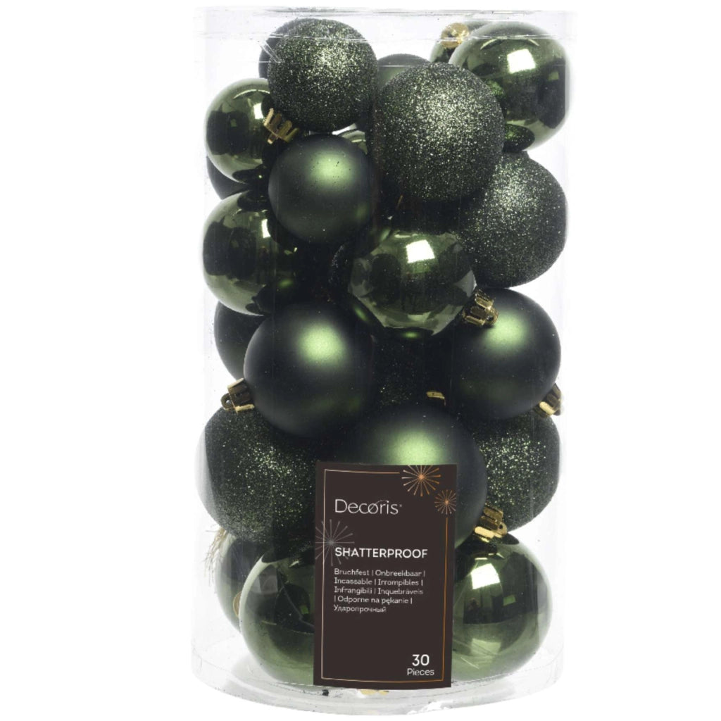 Confezioni 30 palline verdi 6cm
