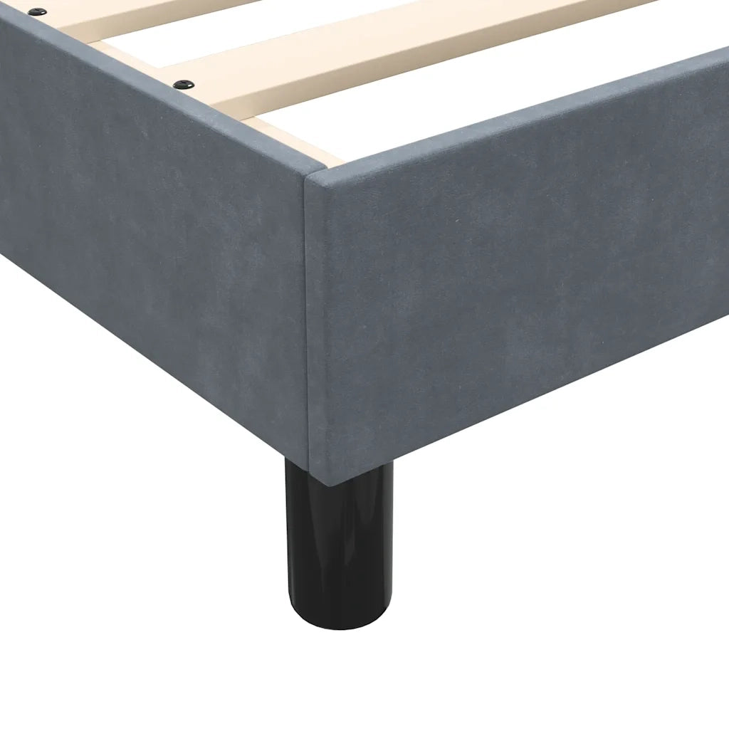 Giroletto a Molle con Materasso Grigio Scuro 160x210 cm Velluto 3318454