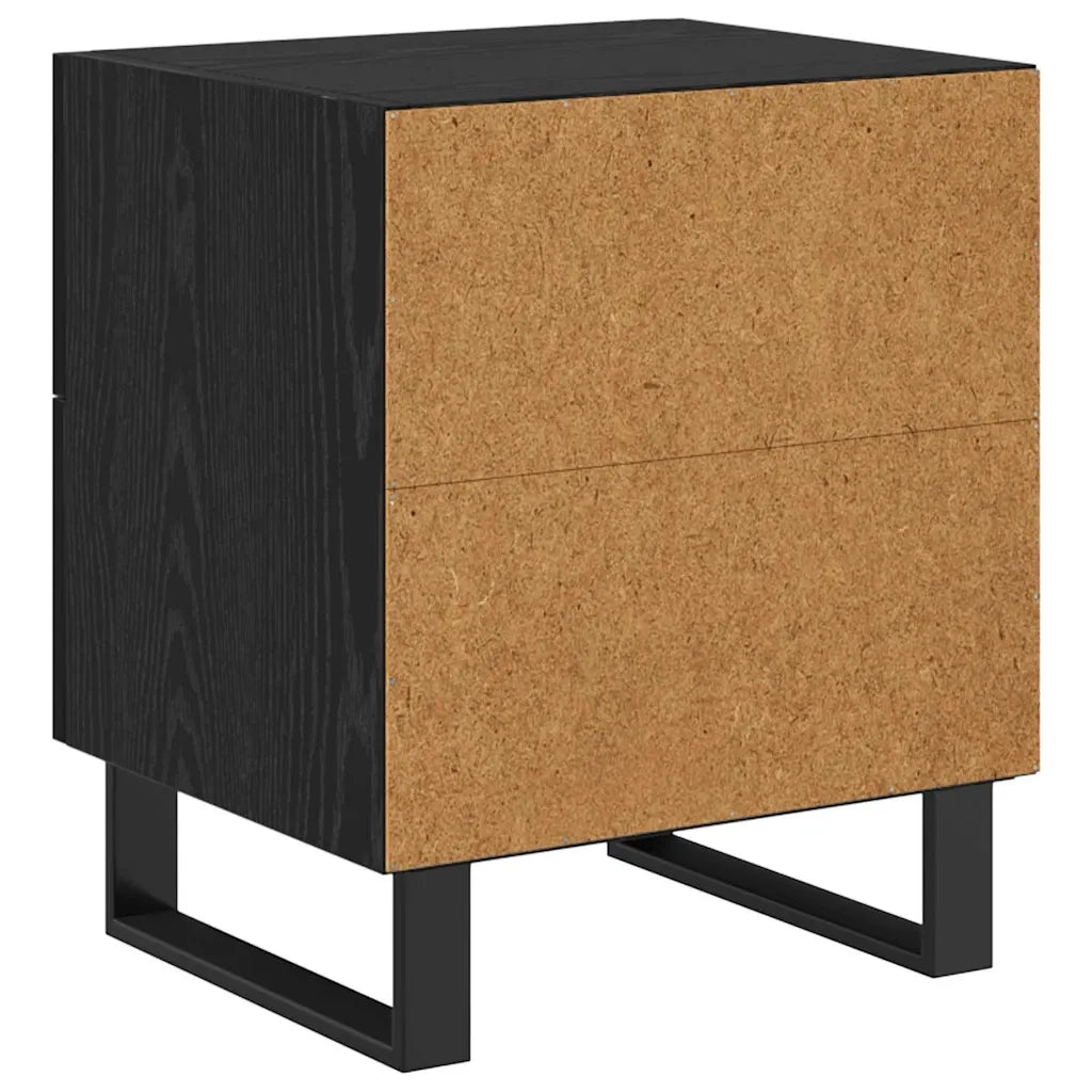 Set di 2 Comodini | Armadio da Notte | Mobiletto da notte Rovere Nero 40 x 35 x 47,5 cm