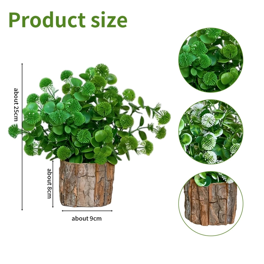 Pianta artificiale in vaso, pianta ornamentale verde, mini composizione, 1 pezzo