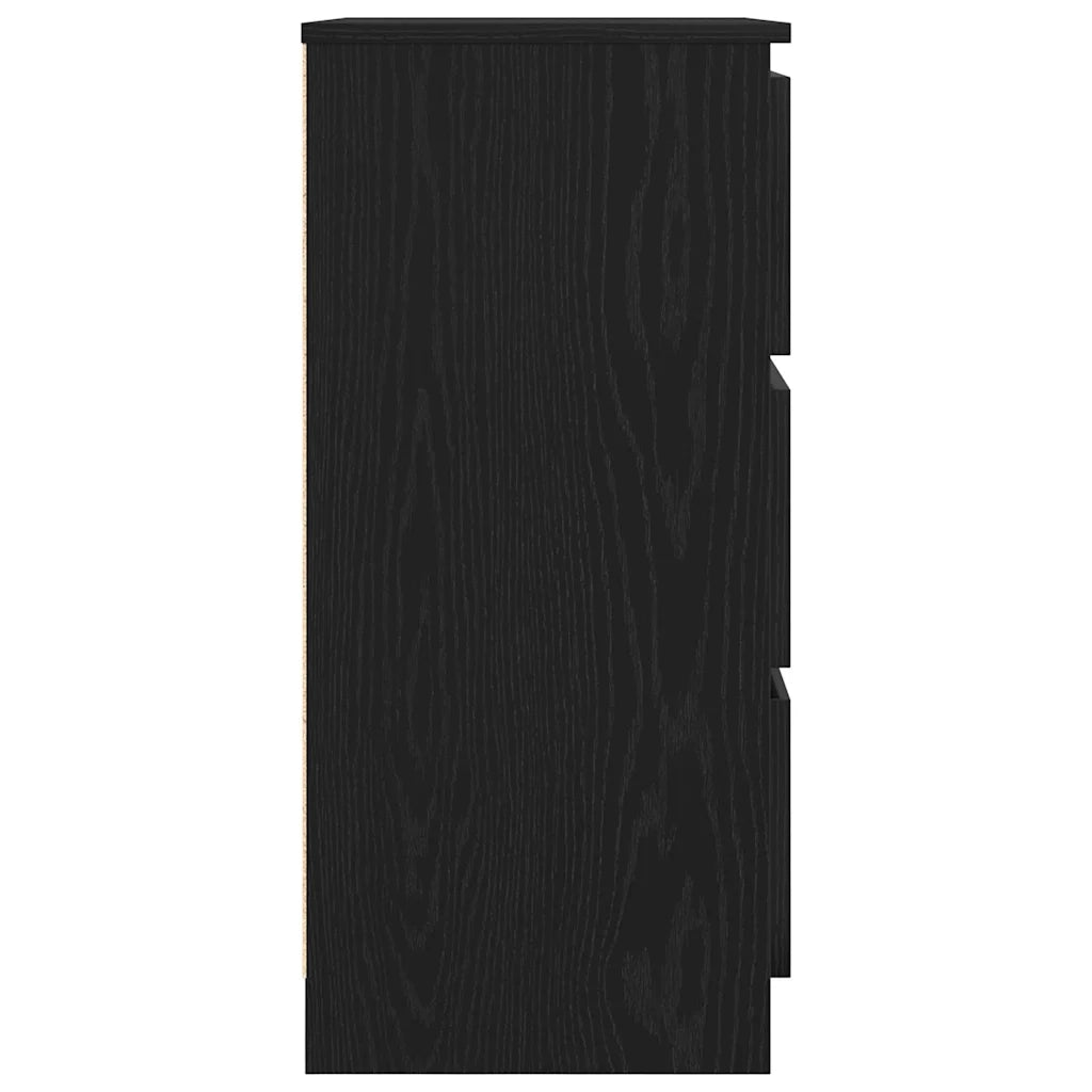 Credenza | Madia | Buffet da pranzo | Armadio da pranzo Rovere Nero 60x35x76 cm in Legno Multistrato
