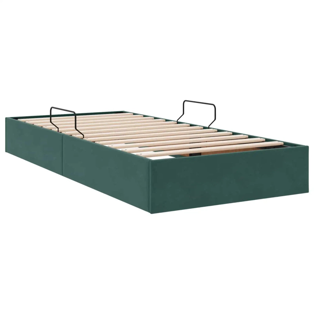 Letto singolo | Letto per adulti | Letto ottomano Verde Scuro 90 x 200 cm Velluto