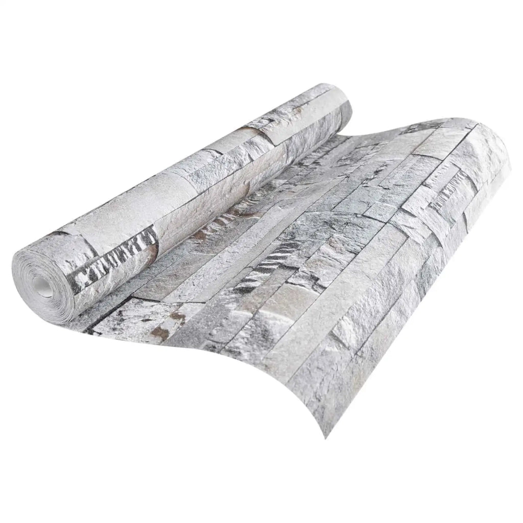 Carta da Parati 3D Pietra Grigio 10 x 0,53 m 42046693
