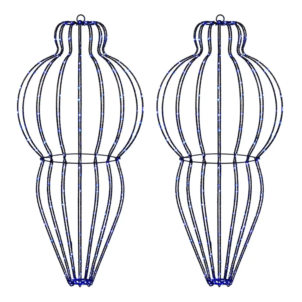 Luce a punta di Natale 2 pz 640 LED Blu Diam. 40 x 75 cm 42049759