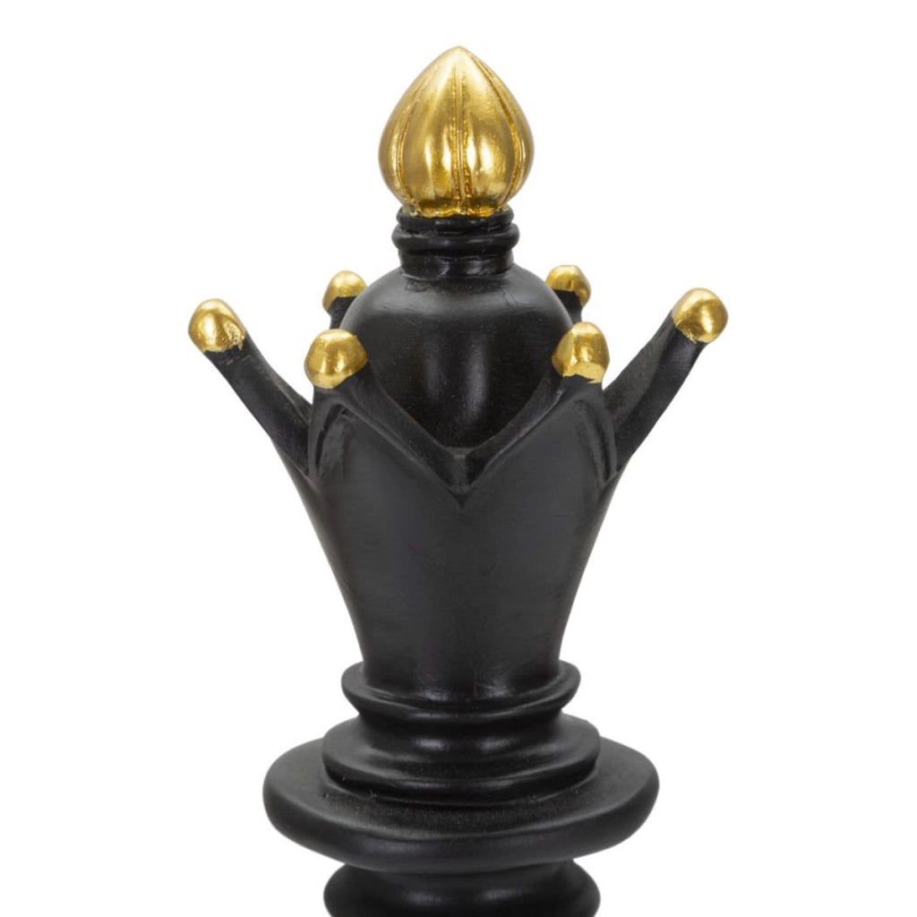 Scultura Scacchi 9, Nero, Poliresina, 12,5x12,5x38,5 cm