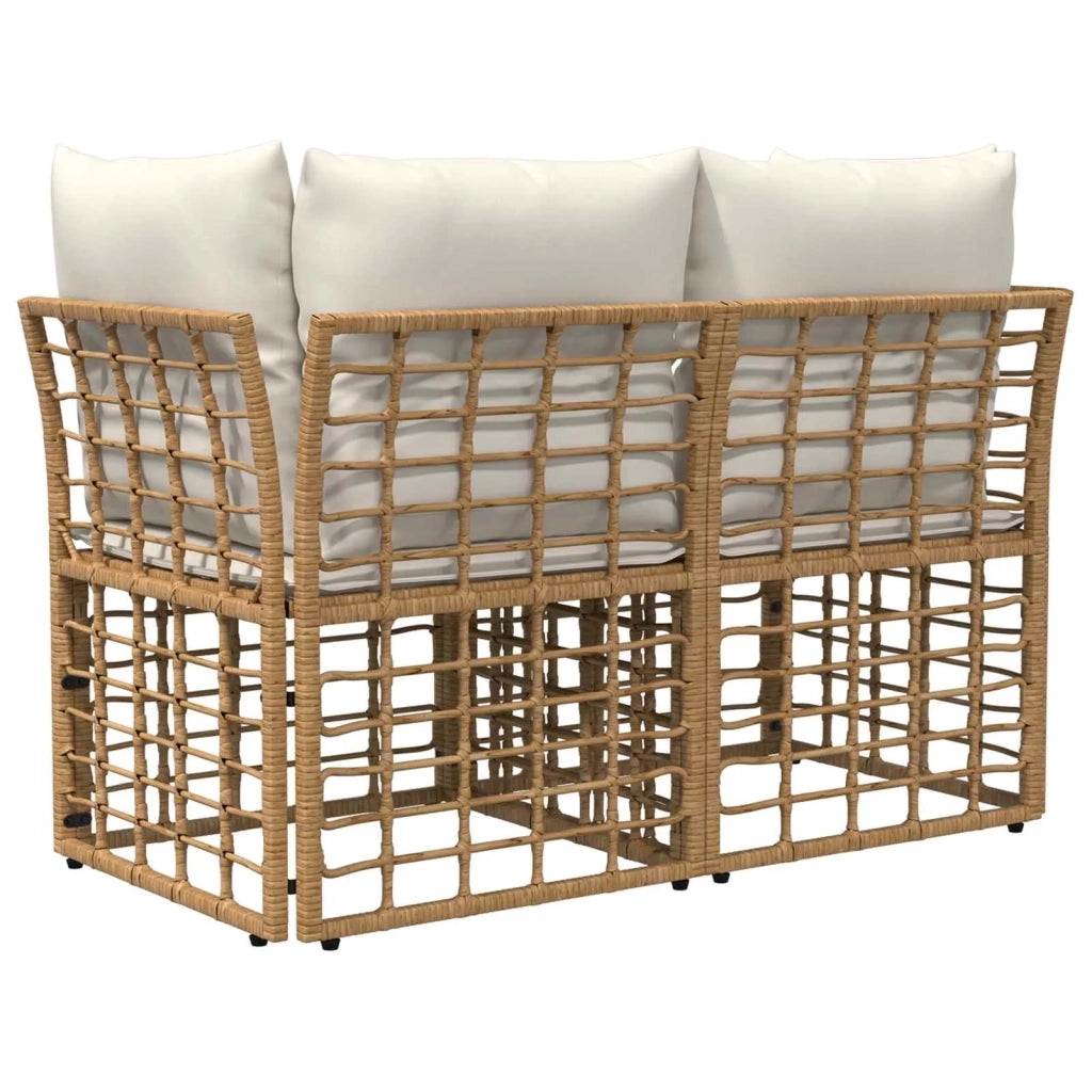 Loveseat da esterno 2 pz Naturale e Bianco Crema polyrattan CFW4511238