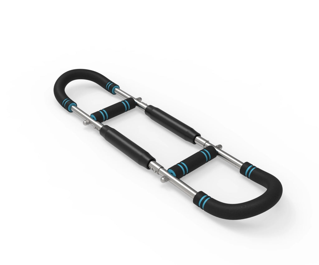 Attrezzo pettorale regolabile 68x16x2 cm in acciaio inox nero e blu, per ufficio –