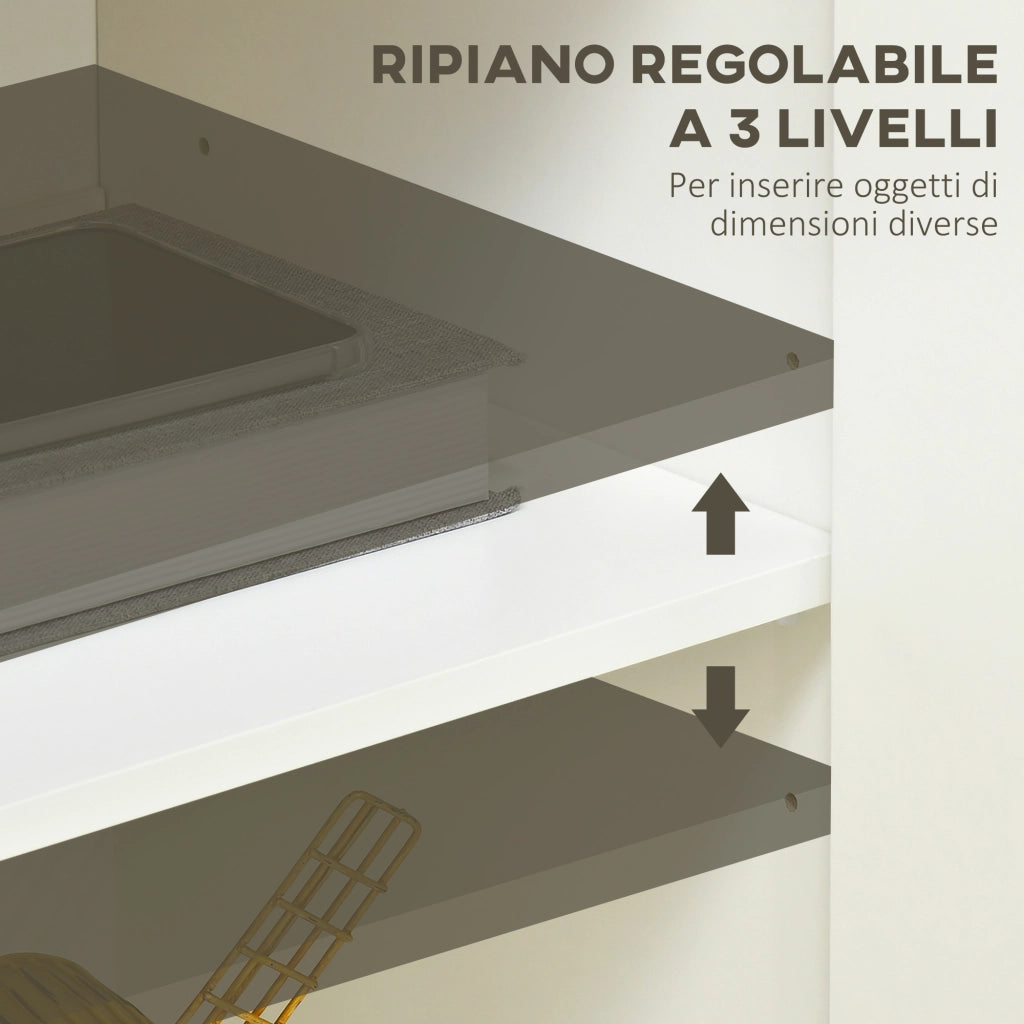 Cassettiera Multiuso con Armadietto ¨C Zephmum ¨C Bianco 80x37x75 cm