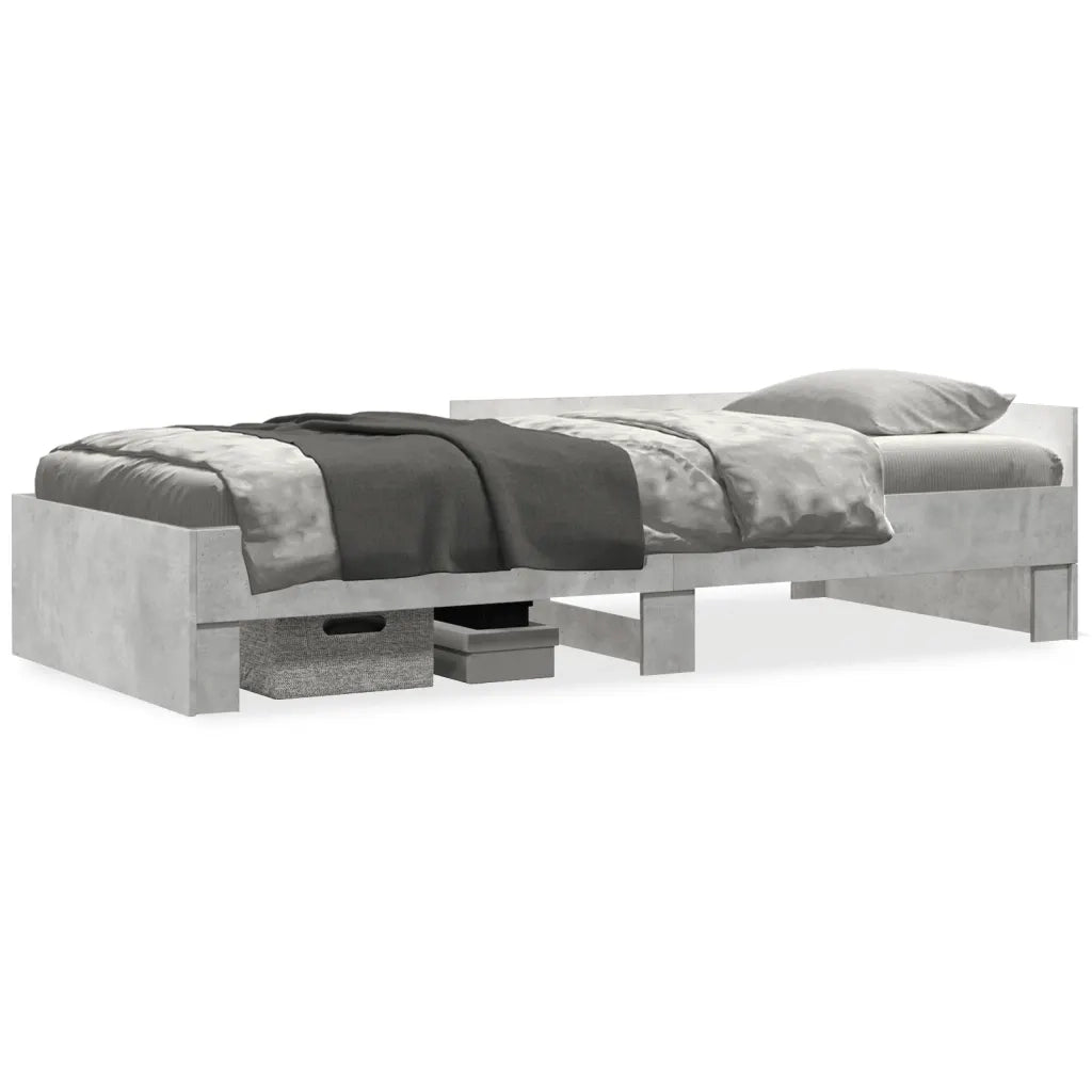 Giroletto-Struttura Letto Grigio Cemento 90x200 cm in Legno Multistrato 644801