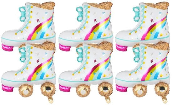Decorazioni da Festa per Bambini - Raccogli Banchi Regenboem 6 pezzi - Materiale: Alluminio - Dimensioni: 20 x 22 pollici - Decorazioni da Ballo Vintage anni 80/90 - Sostenibili