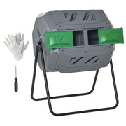Compostatore Rotante a Tamburo ¨C zephmum ¨C Grigio 71x65x96 cm