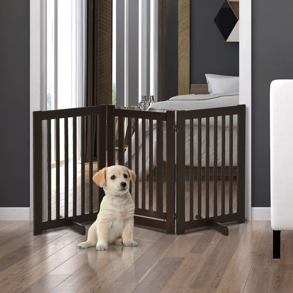 Cancello per Bambini e Cani ¨C Minimal ¨C 155x76 cm Legno Scuro