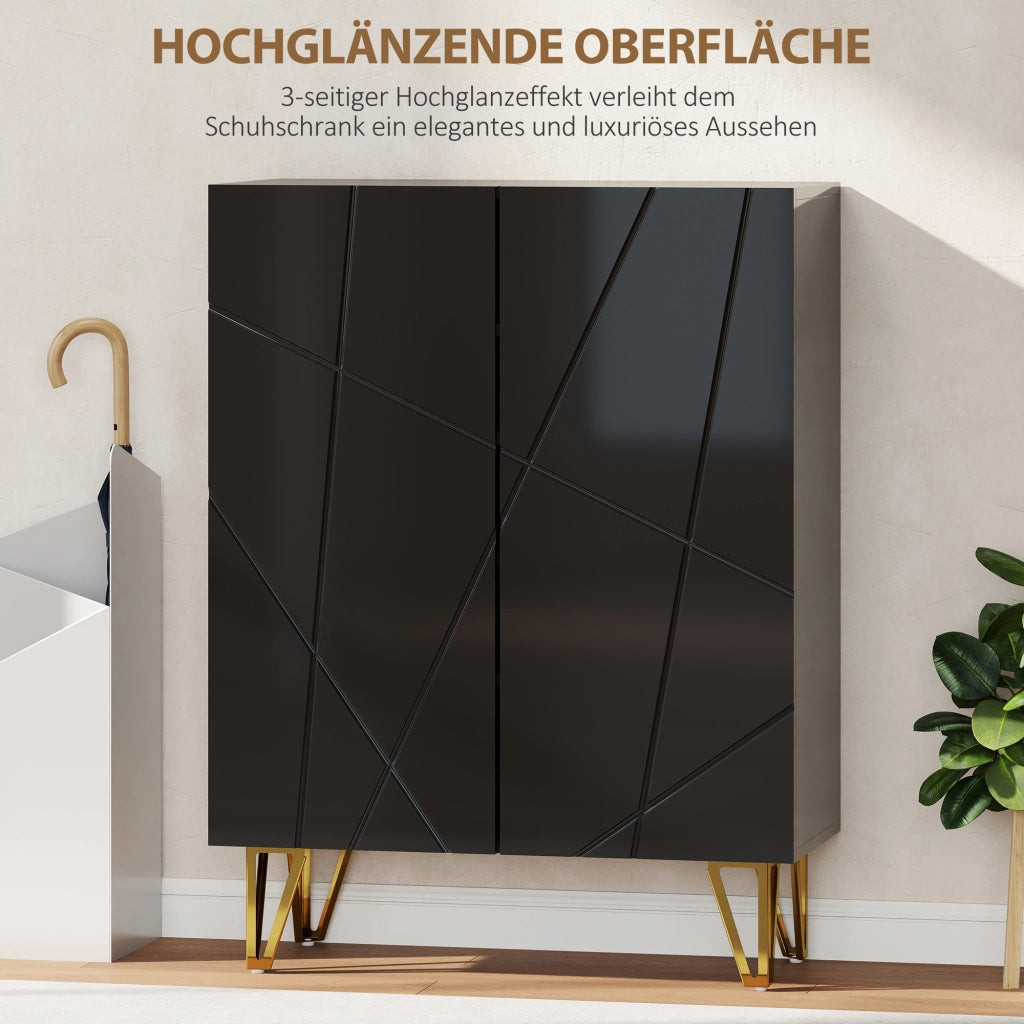 Armadio per scarpe con 2 ante e 3 ripiani regolabili ¨C Minimal ¨C 72x31.5x95 cm nero