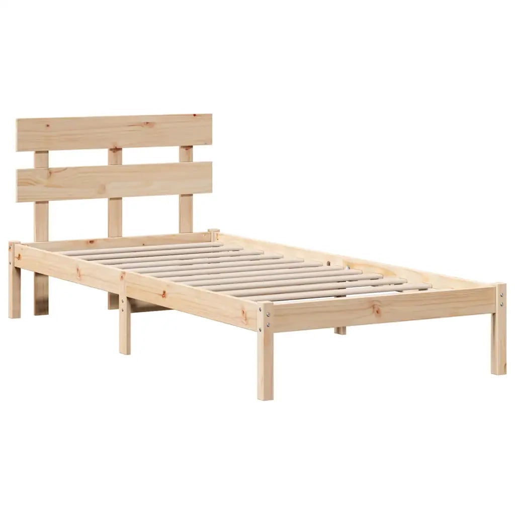 Struttura del letto Marrone 90 x 200 cm Legno massello di pino 872137