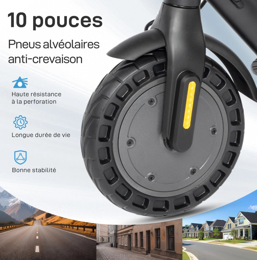 Monopattino elettrico nero 500 W, batteria 375 Wh con app e antifurto