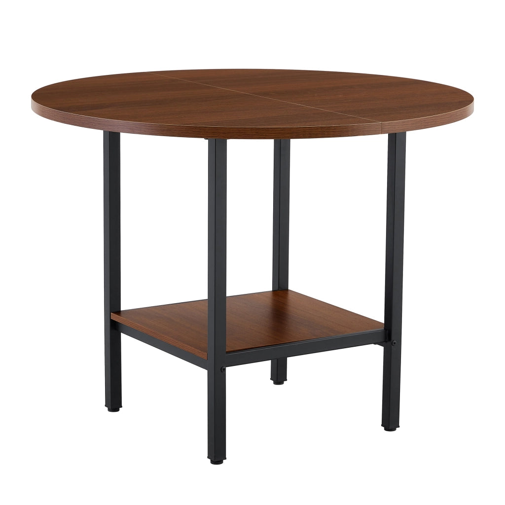 Tavolo da pranzo 4 posti con vano contenitore per cucina in MDF 100×100×77 cm noce