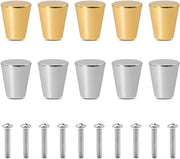 Set di maniglie in metallo - 10 pezzi - oro/argento