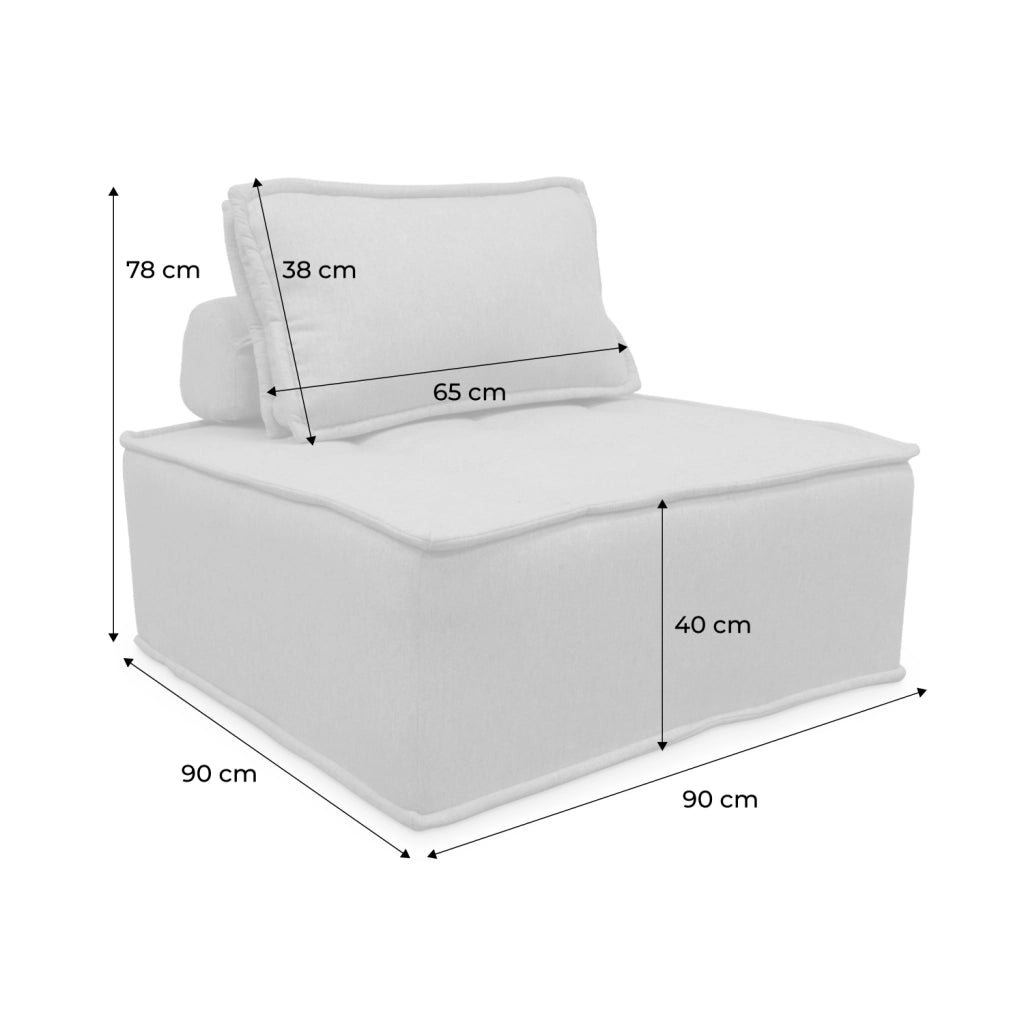 Modulo per divano modulare, 1 posto, beige