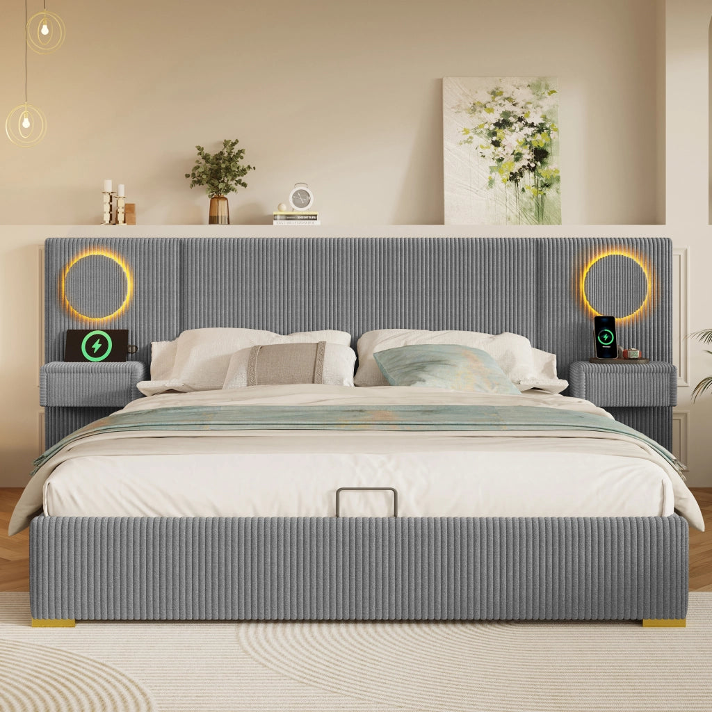 letto imbottito velluto grigio 180 x 200 cm