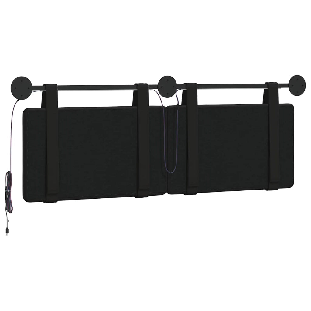 Testiera sospesa Con luce LED Nero Similpelle 3424185