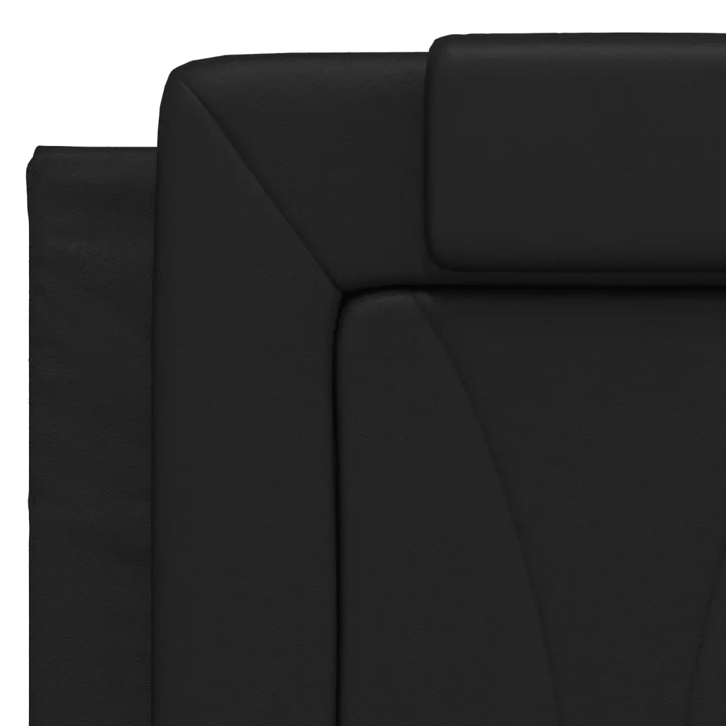 Letto Viana con Materasso Nero 140x190 cm in Similpelle