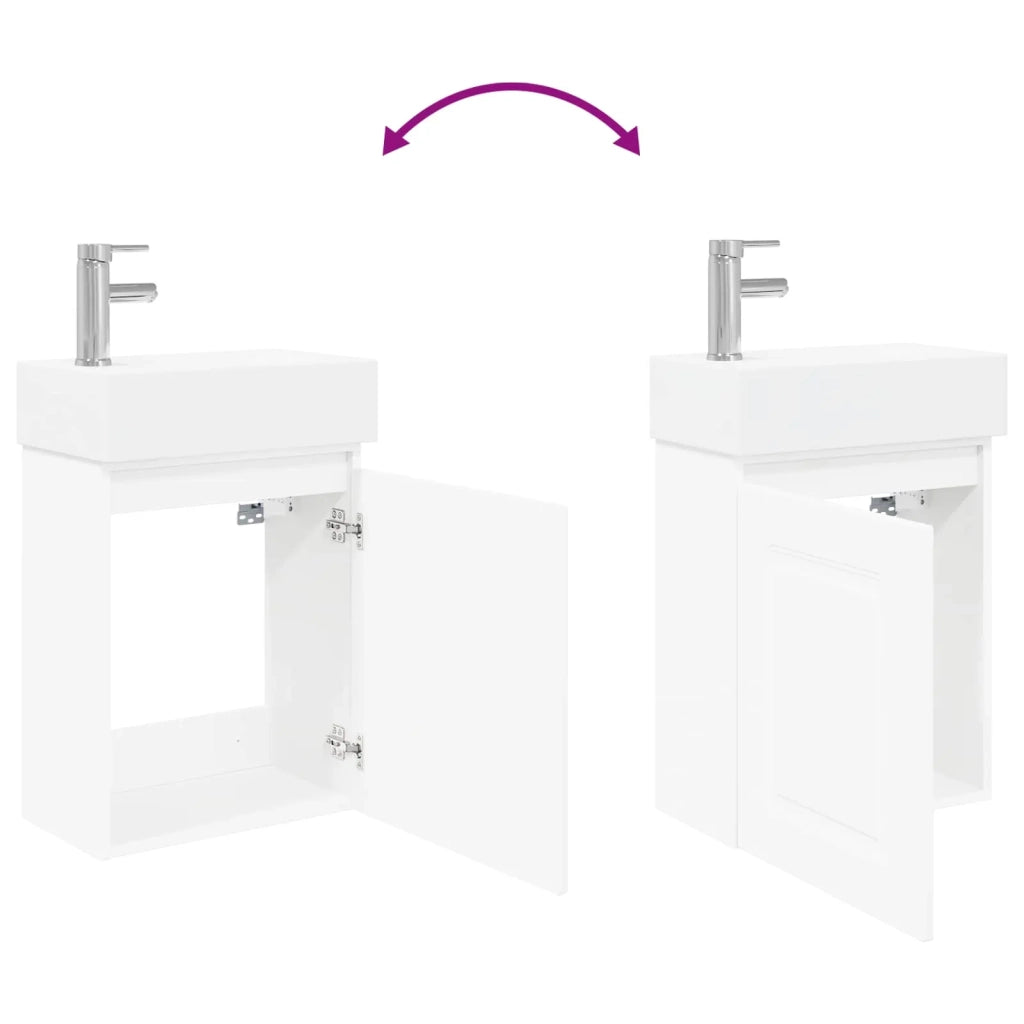 Mobile Bagno | Armadio da bagno con rubinetto Bianco 45,5 x 22,5 x 84 cm